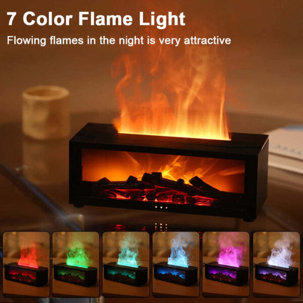 New Flame Aromatherapy Machine Colorful Essential Oil Diffuser Home Large Fog Volume Flame Humidifier 3D Flame Fireplace Machine - Image 4