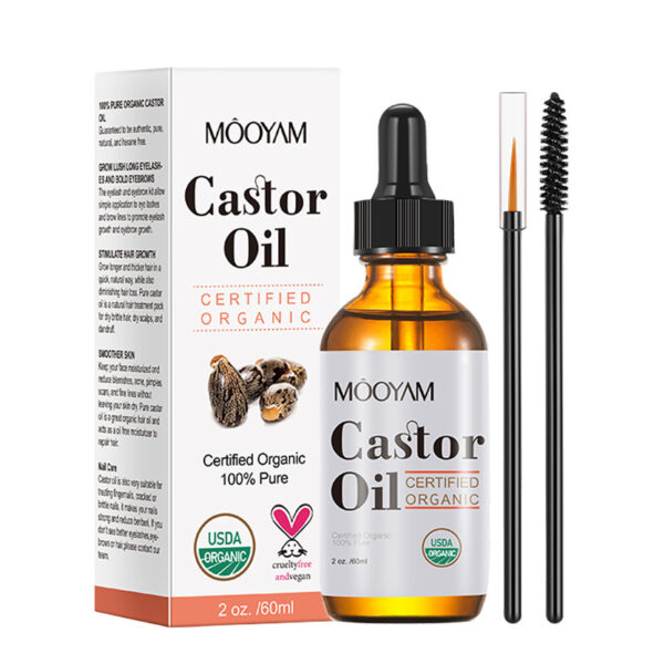 Castor Oil Castor Oil Skin Care Massage Basic Oil Hair Eyebrow Eyelash Care - Image 5