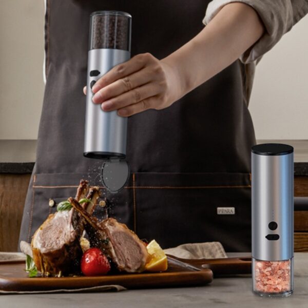 Electric Food Corn Soybean Salt And Pepper Grinder Mill Machine Rechargeable Electric Pepper And Salt Grinder Set With LED Kitchen Gadgets - Image 8