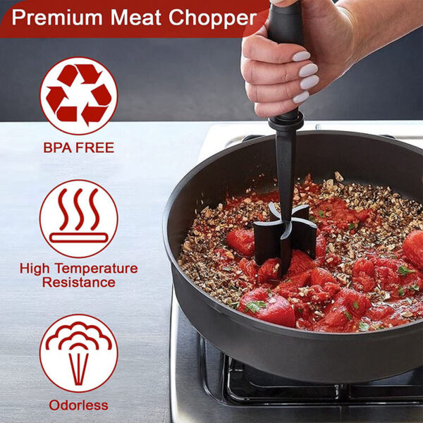 Multifunctional Meat Chopper Heat Resistant Meat Masher Nylon Hamburger Chopper Ground Utensil Non Stick Cookware Tool Kitchen Gadgets - Image 7