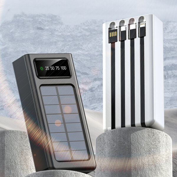 Portable Solar Power Bank With Cable - Image 5