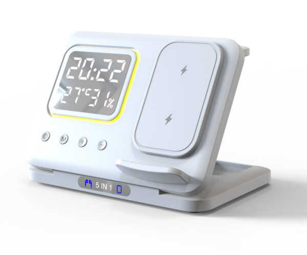 Multi-function Clock Night Light Mobile Phone Wireless Charging Bracket - Image 5