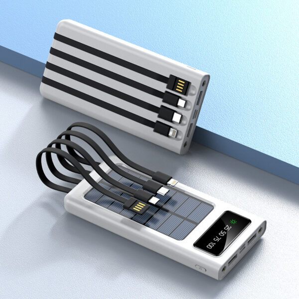 Portable Solar Power Bank With Cable - Image 4