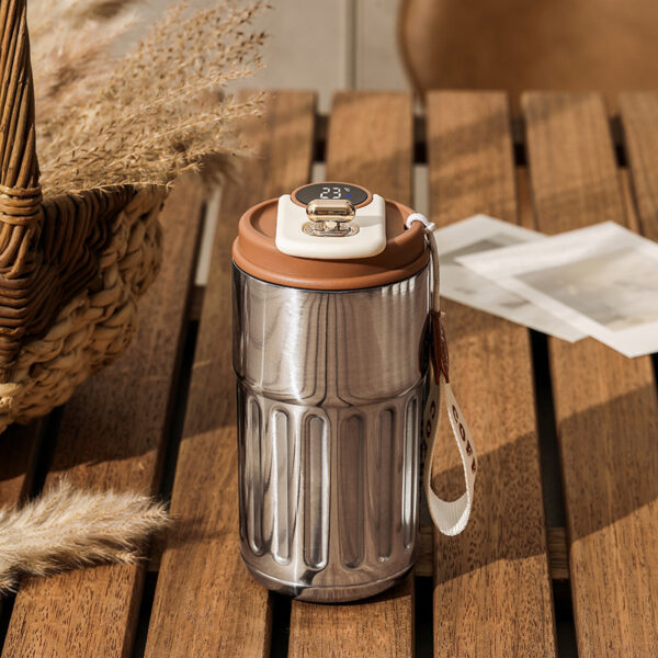 Smart Digital Thermal Bottle Portable Coffee Mug Stainless Steel Water Bottle In-Car Insulated Cup Keep Cold Vacuum Flasks 450ml - Image 2