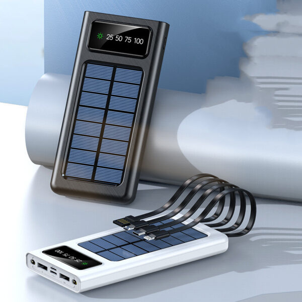 Portable Solar Power Bank With Cable - Image 2